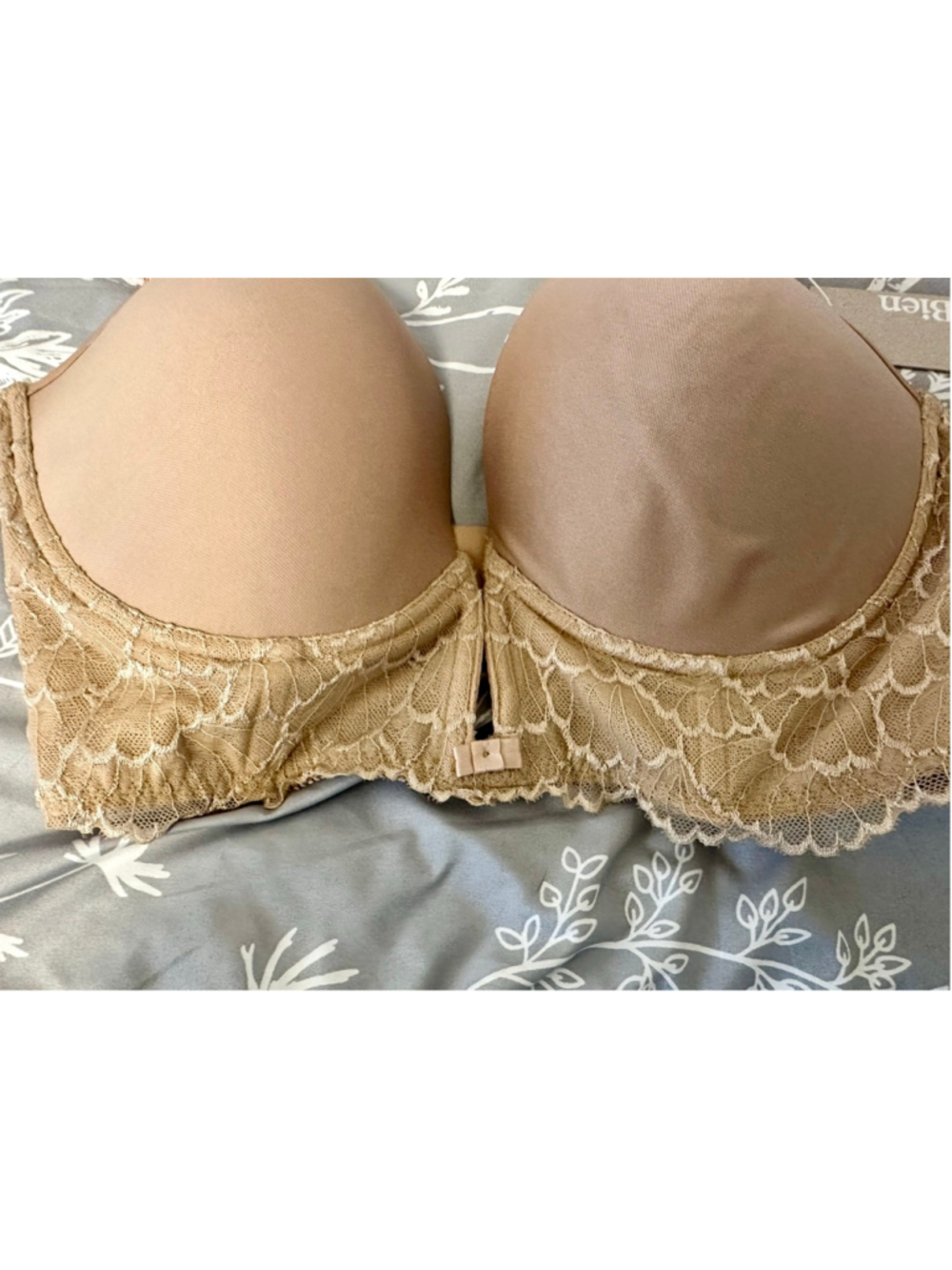 NWT Women's Va Bien-884 Plunge Basque Underwire Bra 36D Beige - Picture 6 of 11
